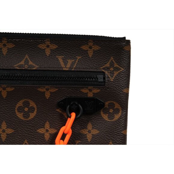 Louis Vuitton Virgil Solar Ray Pouch Orange Brown Canvas Monogram Travel Clutch - Picture 4 of 10